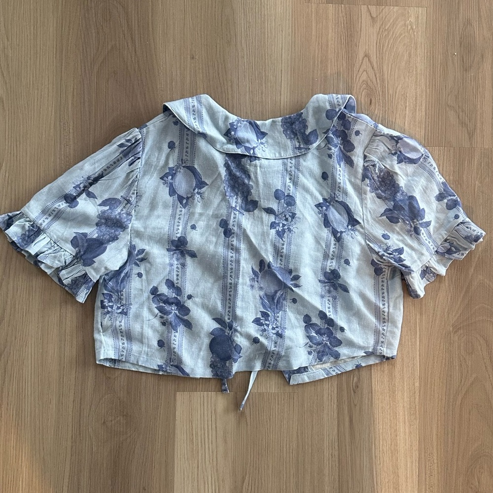 Kimchi Blue Floral Tie-Front Blouse - Picture 6 of 6